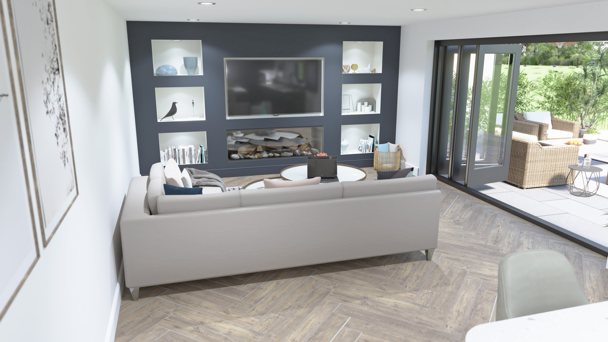 CGI by Linear CGI Studio. The Stables Property Development, Preston, Lancashire. living room CGI