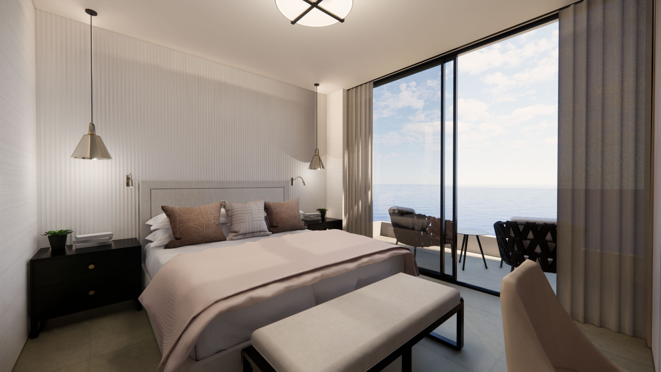Villa Sapphire, Luxury Bedroom CGI, Linear CGI Studio