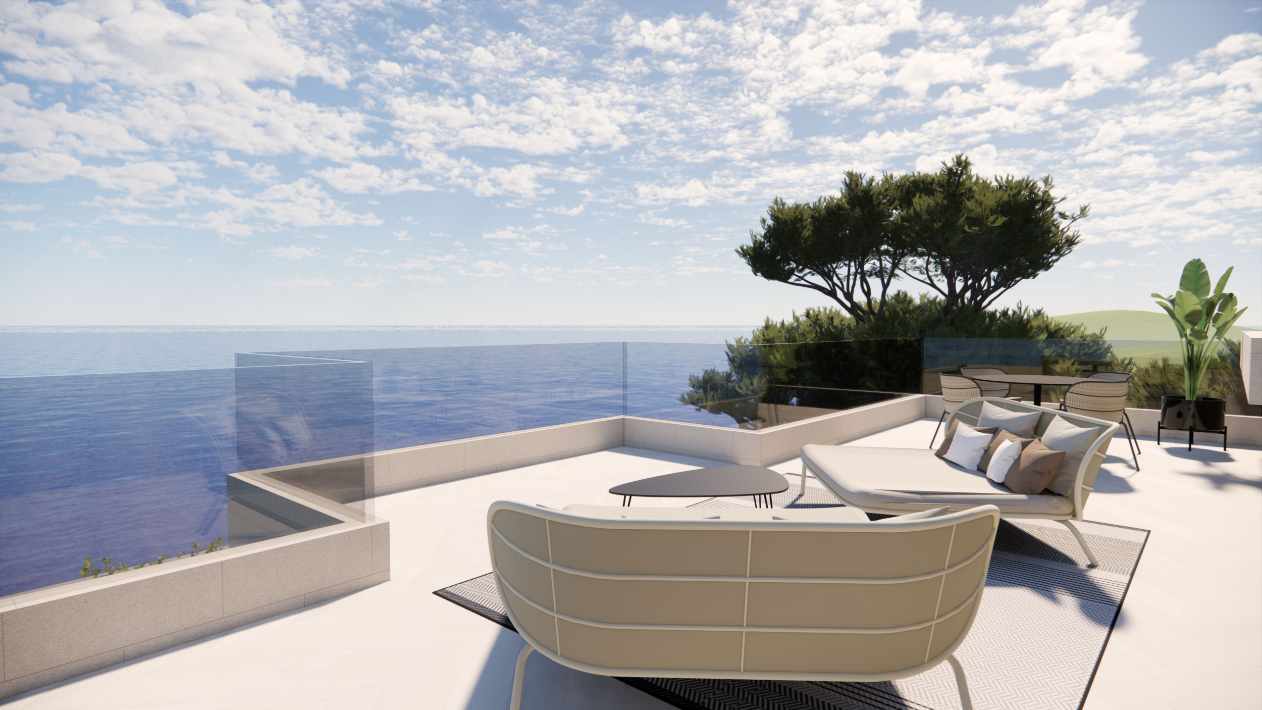 Villa Sapphire, Luxury Balcony View CGI, Linear CGI Studio