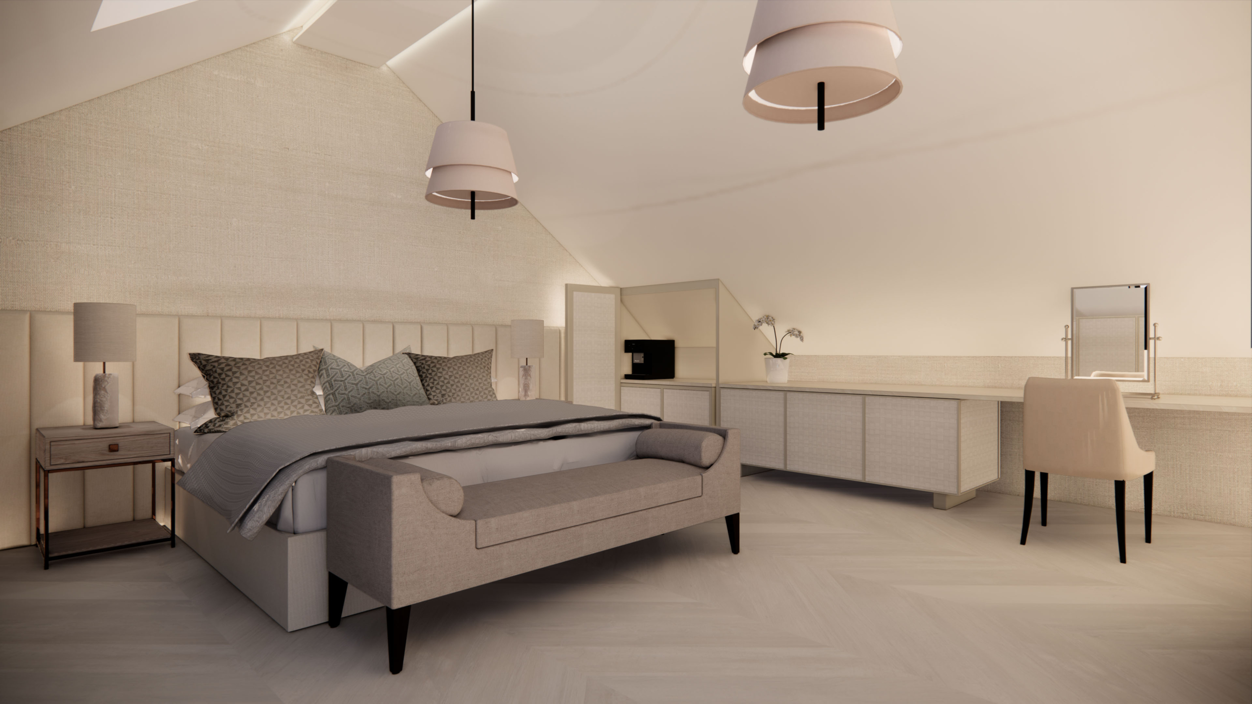 Villa Sapphire, Bedroom CGI, Linear CGI Studio