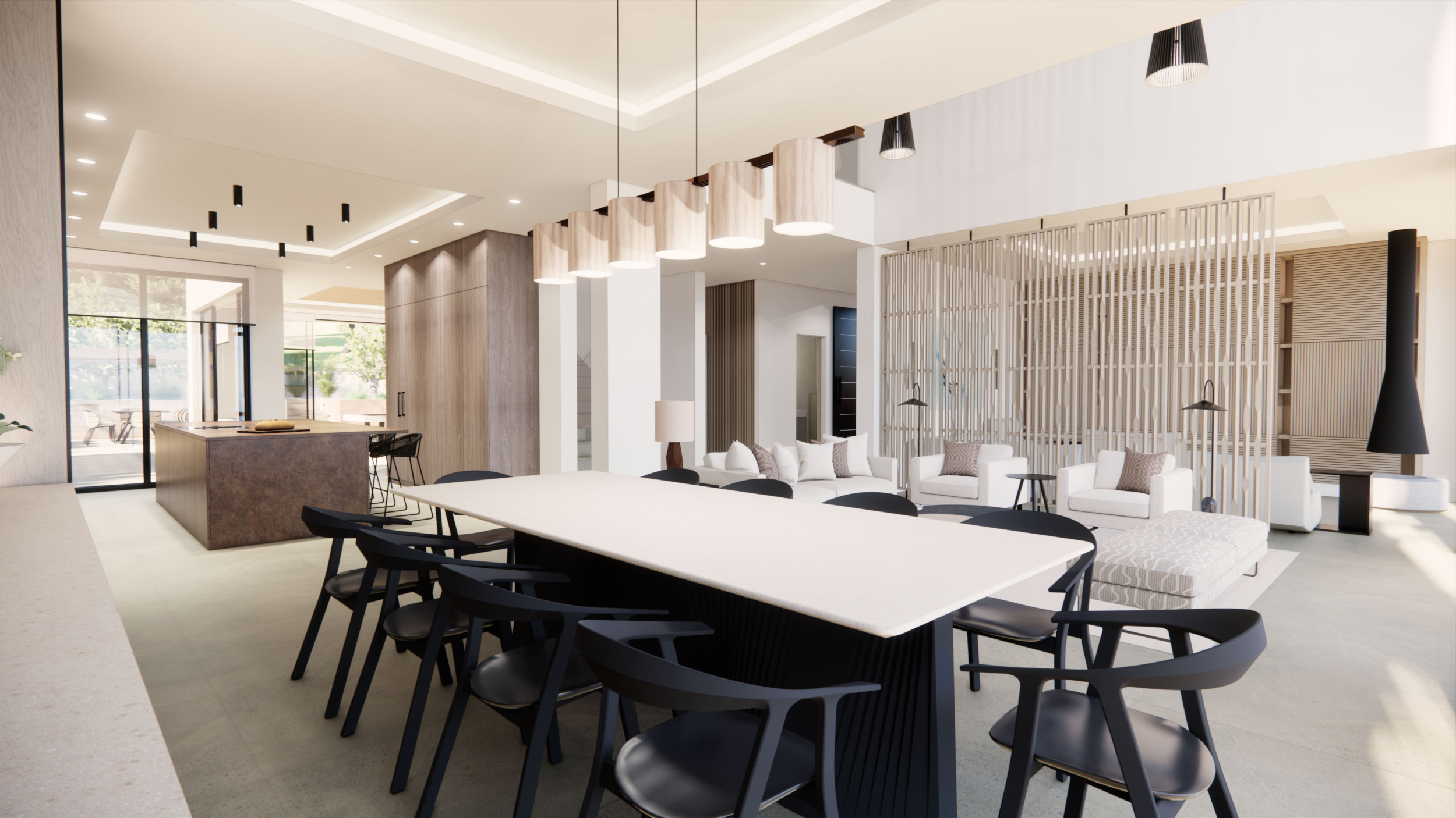 Villa Sapphire, Luxury Dining Room CGI, Linear CGI Studio