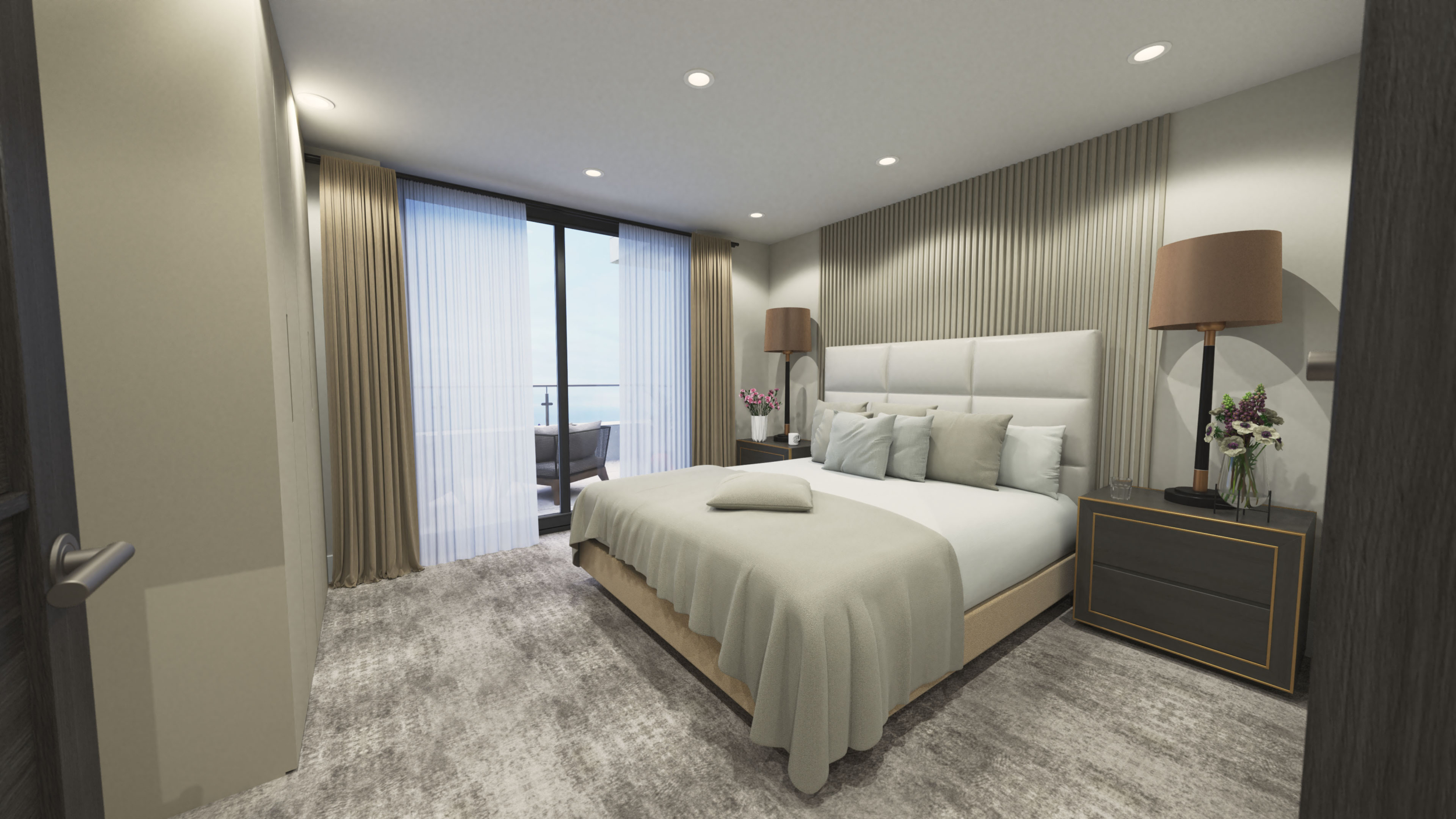 Luxury Penthouse Apartment, Bedroom CGI, Linear CGI Studio