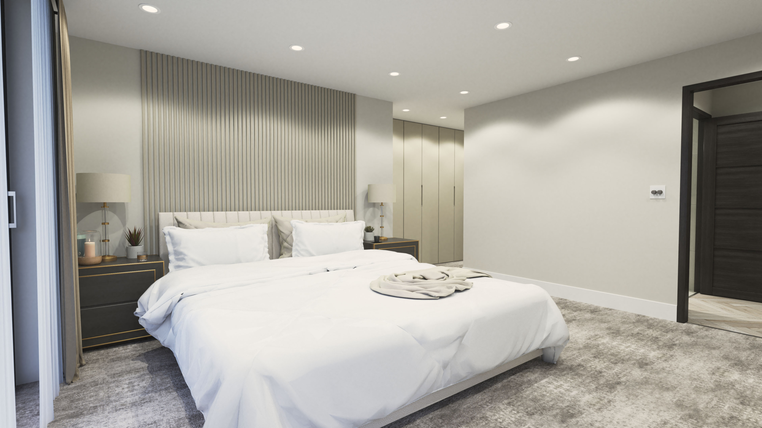 Luxury Penthouse Apartment, Master Bedroom CGI, Linear CGI Studio