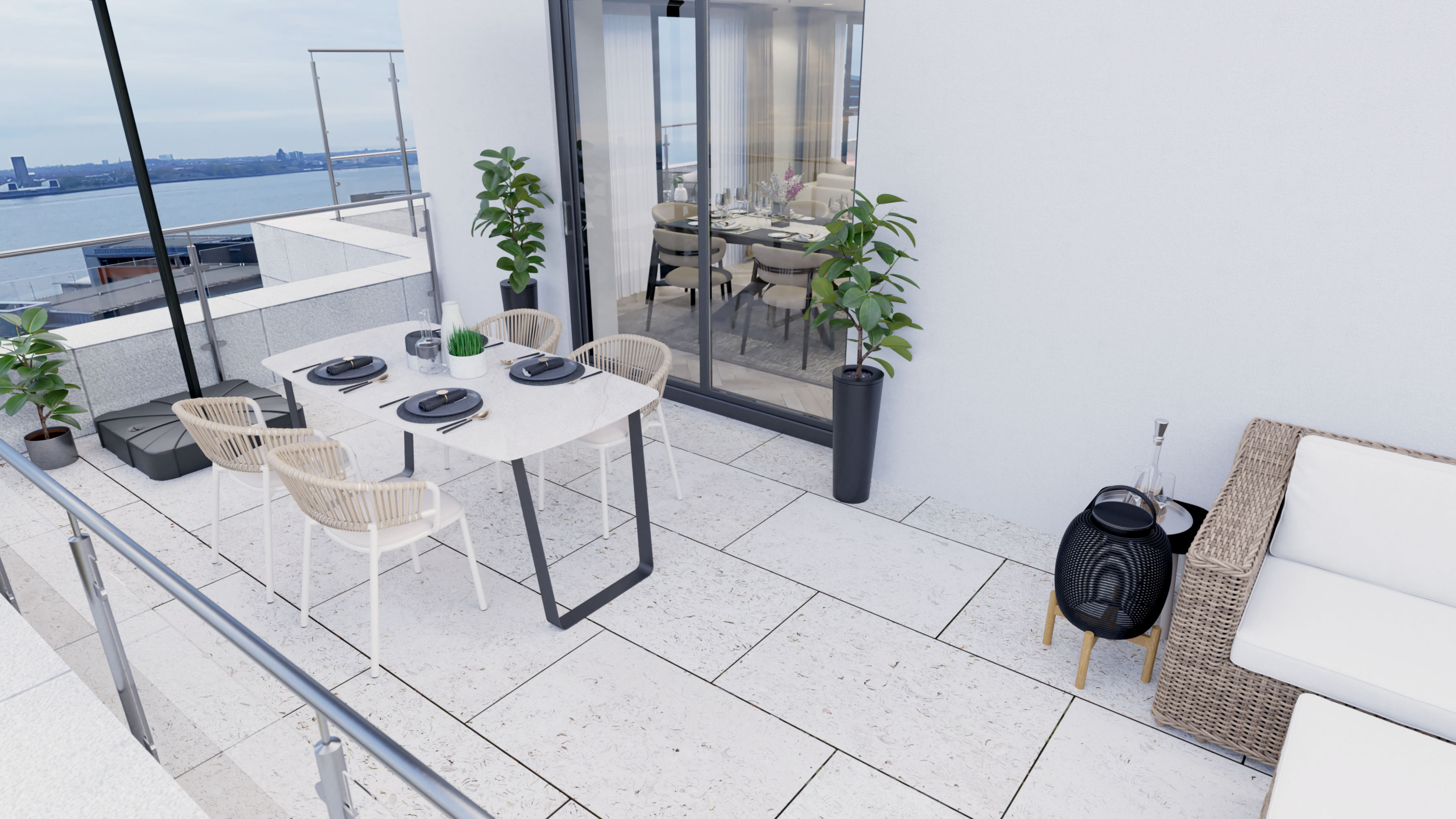 Luxury Penthouse Apartment, Terrace CGI, Linear CGI Studio