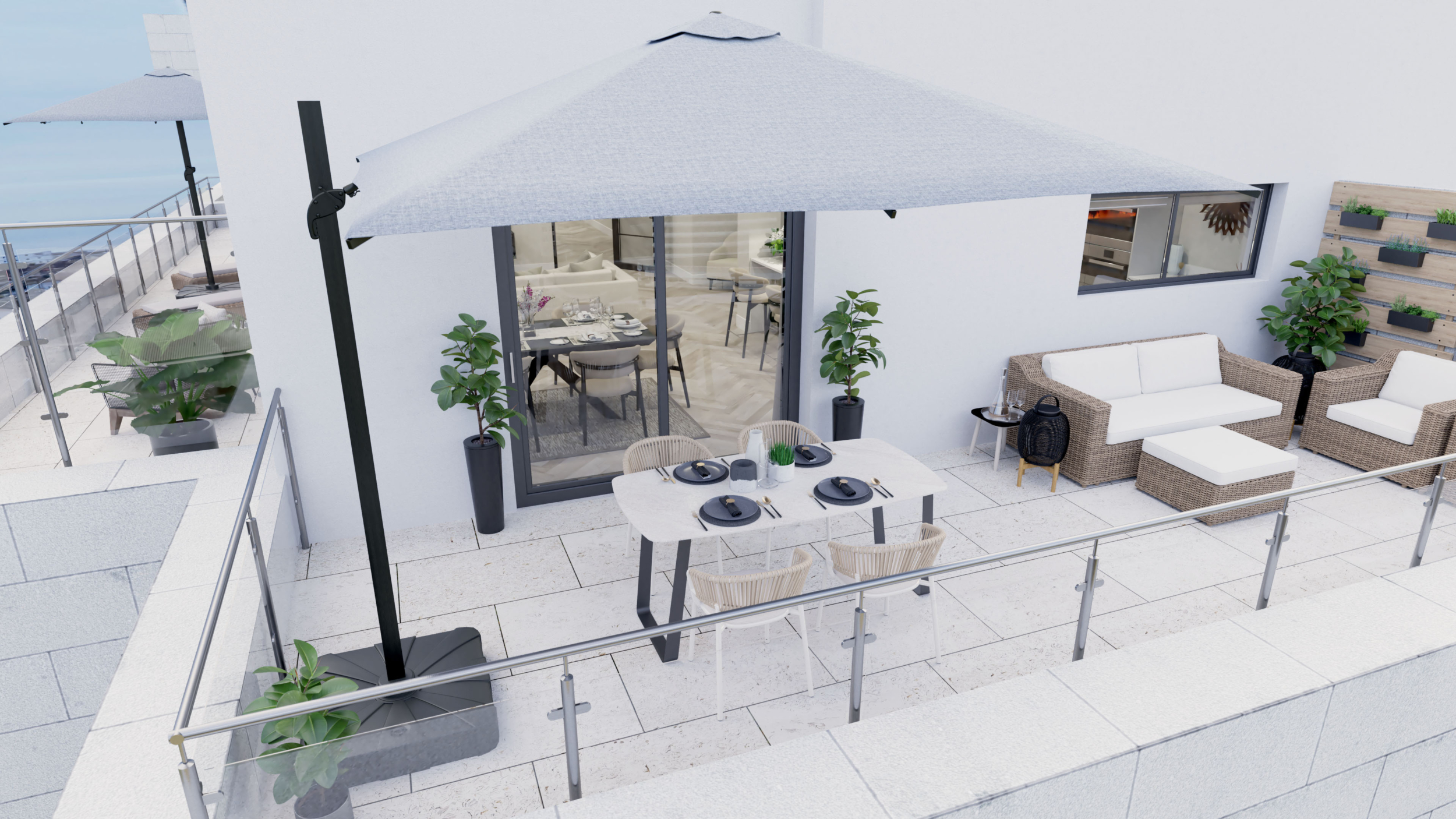 Luxury Penthouse Apartment, Balcony CGI, Linear CGI Studio